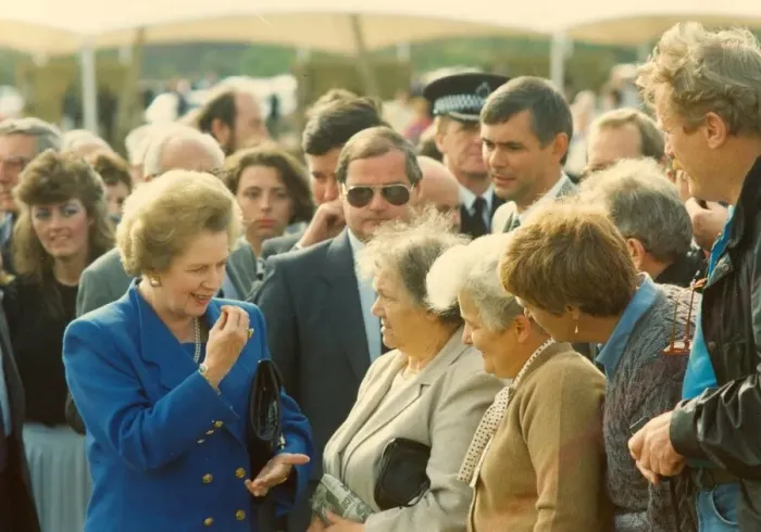 Framed Print : Margaret Thatcher at the opening of the Millicom Factory in Darlington Framed Print : Margaret Thatcher at the opening of the Millicom Factory in Darlington