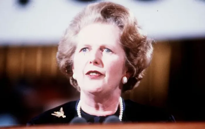 Framed Print : Margaret Thatcher at Perth May 1983 Black outfit pearl necklace earrings Framed Print : Margaret Thatcher at Perth May 1983 Black outfit pearl necklace earrings