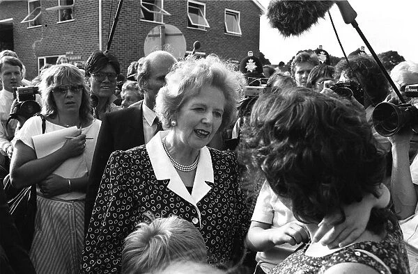 Margaret Thatcher, Prime Minister, visits Hungerford after the murders committed by