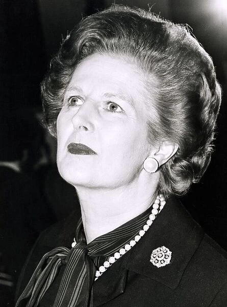 Margaret Thatcher Prime minister Coiffured hair Pearls Broach