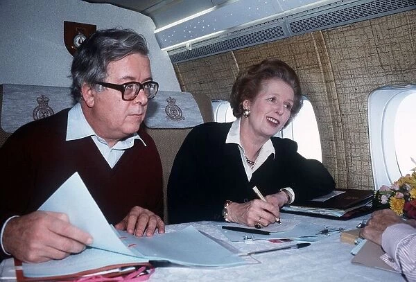 Margaret Thatcher Prime Minister with Geoffrey Howe MP on their way to China