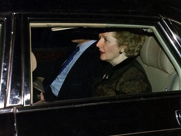 Margaret Thatcher the Prime Minister leaving Buckingham Palace February 1990
