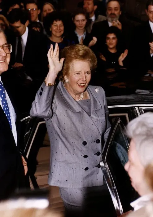 Framed Print : Margaret Thatcher Prime Minister waving to the crowd