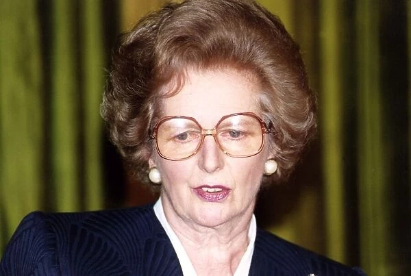 Margaret Thatcher Prime Minister wearing glasses 1990
