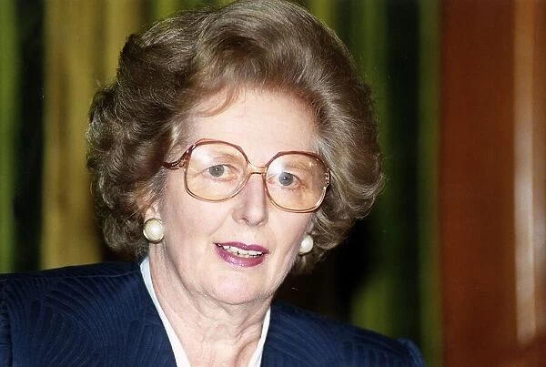 Margaret Thatcher Prime Minister wearing glasses 1990