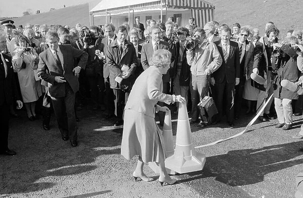 Margaret Thatcher seen here opening the final section of the M25 motorway October