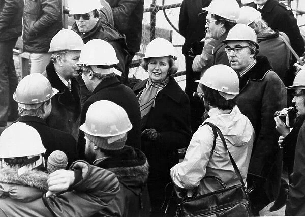 Margaret Thatcher at the Thames Barrier in Woolwich, London - February 1979