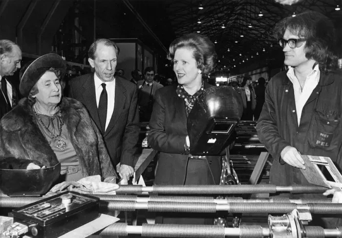 Framed Print : Margaret Thatcher visiting Gateshead NEI Power Engineering complex Framed Print : Margaret Thatcher visiting Gateshead NEI Power Engineering complex