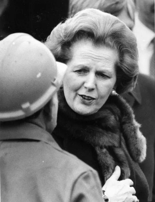 Framed Print : Margaret Thatcher visiting Sunderland North Sands to name the Stena Seawell