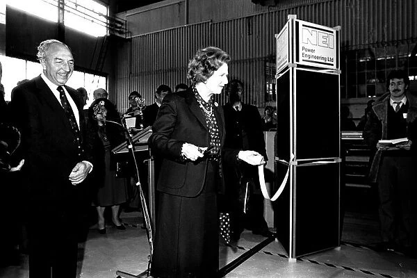 Margaret Thatcher visits the NEI Group at Gateshead in March 1982 to open their new