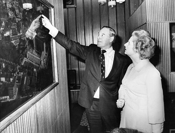 Margaret Thatcher visits the offices of the Newcastle Evening Chronicle