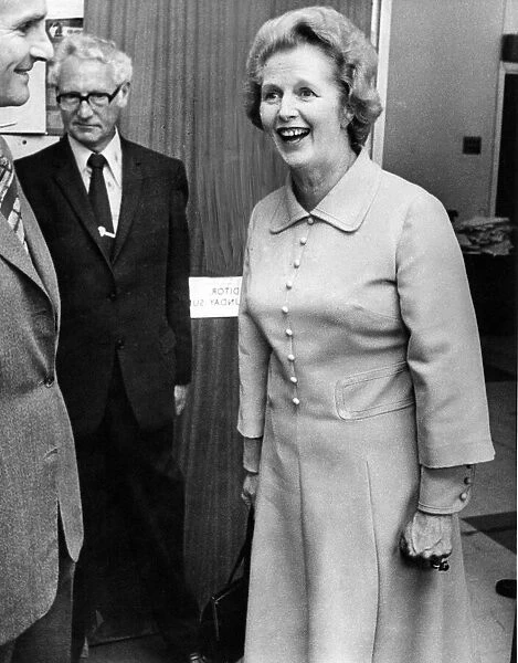 Margaret Thatcher visits the offices of the Newcastle Evening Chronicle and Journal