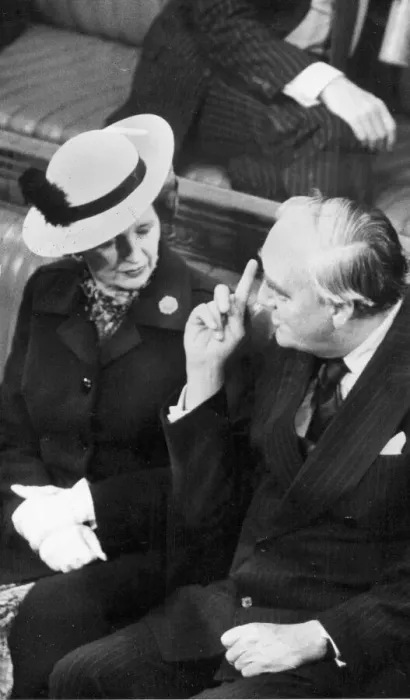 Framed Print : Margaret Thatcher with William Whitelaw on front bench in House of Commons - November