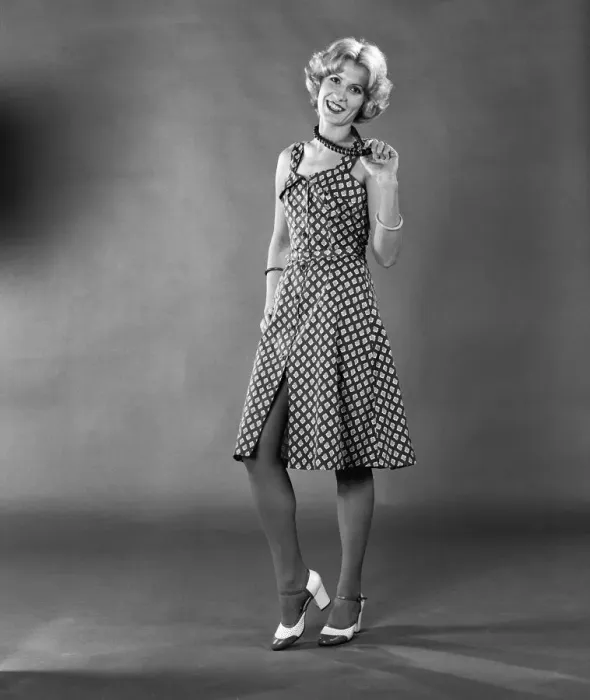 Framed Print : Margaret Wegrzyn from Poland seen here in the Daily Mirror studio modelling the latest Framed Print : Margaret Wegrzyn from Poland seen here in the Daily Mirror studio modelling the latest