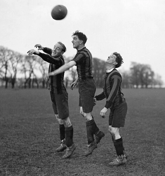Margate Football Team. (l-r) E. T Evans, M. Whittington, B. Evans in training