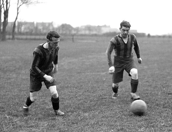Margate Football Team. Two players practising. DM17169. F c. 1927