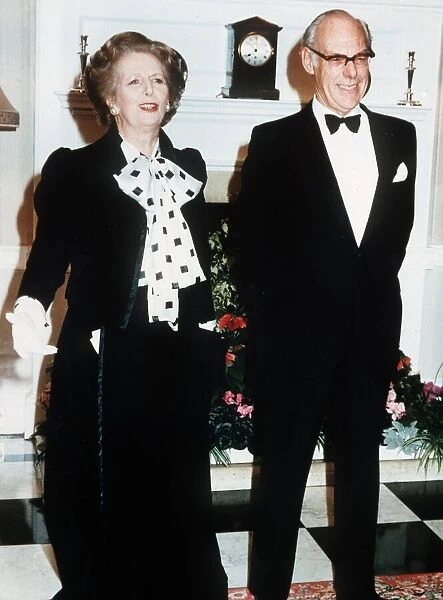Margeret Thatcher with husband Denis at the 250th anniversary of Number 10 Downing Street