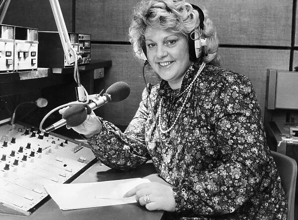 Margo MacDonald seen here behind the microphone at Radio Forth 12th April 1983
