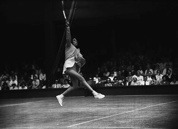 Marie Bueno at the Wimbledon Tennis Championship on court one 1962