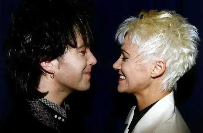 Framed Print : Marie Fredriksson (vocals) and Per Gessle, the two members from the Swedish pop duet