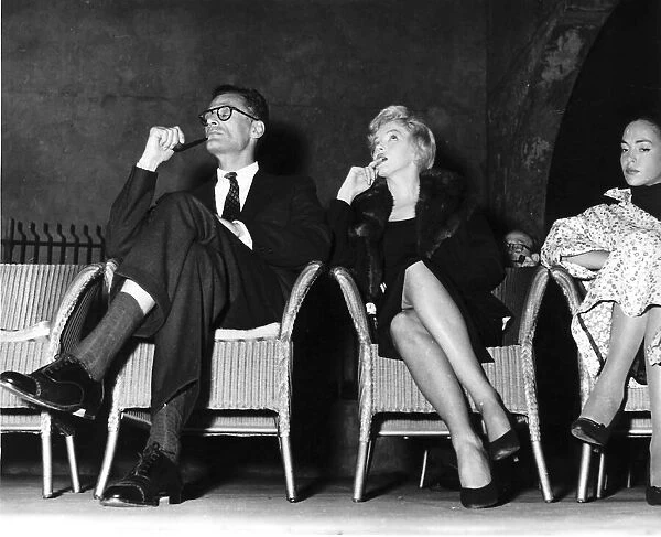 Marilyn Monroe Film Actress with husband Arthur Miller attend a meeting at the Watergate