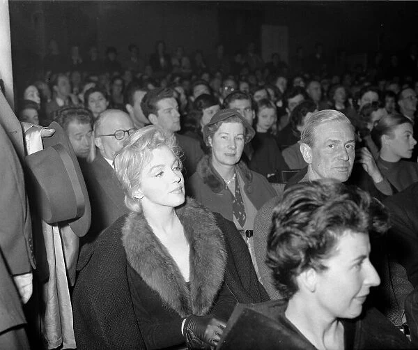 Marilyn Monroe at the Royal Court Theatre Watching a play November 1956