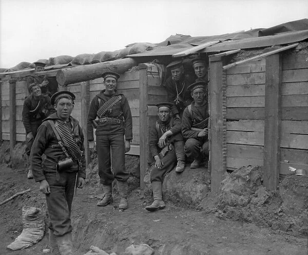 Marines seen here in their bomb proof shelters at the last line of defence on the Lierre