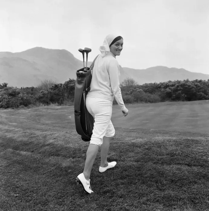 Framed Print : Marion Jones, 22, who took up golf a few weeks ago. She cut down a pair of slacks to Framed Print : Marion Jones, 22, who took up golf a few weeks ago. She cut down a pair of slacks to