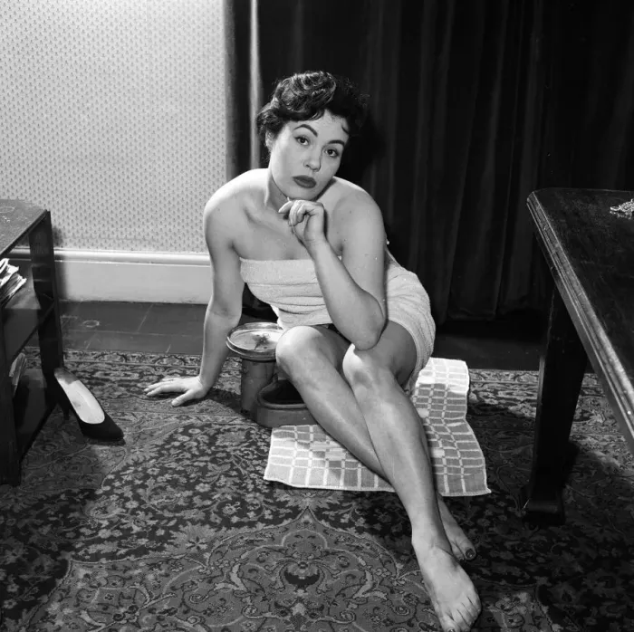 Framed Print : Marisa Neste with some scales. 13th February 1957