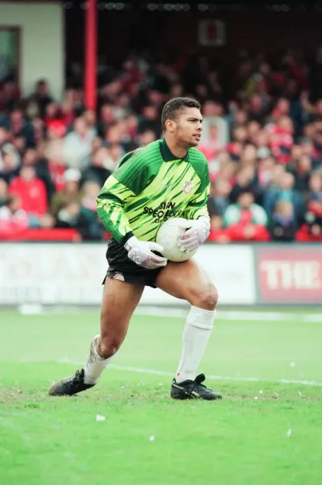 Framed Print : Mark Gayle, Walsall Goalkeeper, in action, v Crewe Alexander, 16th May 1993 Framed Print : Mark Gayle, Walsall Goalkeeper, in action, v Crewe Alexander, 16th May 1993