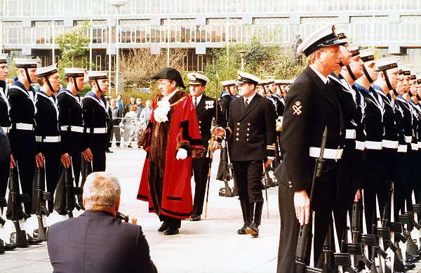 To mark HMS Jupiters final visit to Middlesbrough, Mayor Councillor Eddie Bolland