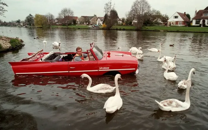 Framed Print : Mark Perkins from Ascot and his 1964 Amphicar March 1998 Feeding the swans Framed Print : Mark Perkins from Ascot and his 1964 Amphicar March 1998 Feeding the swans