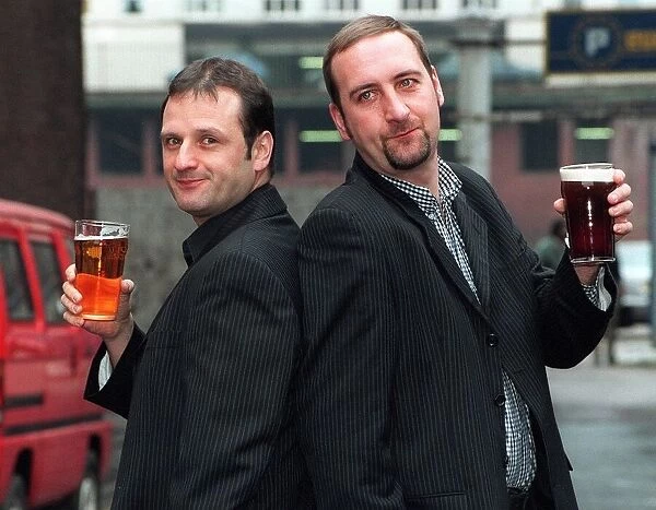 Mark Radcliffe Radio 1 DJ on left who is to replace Chris Evans on the Breakfast Show