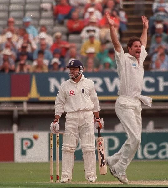 Mark Ramprakash Cricket Player Of England July 1999 Gets Out By The Bowling