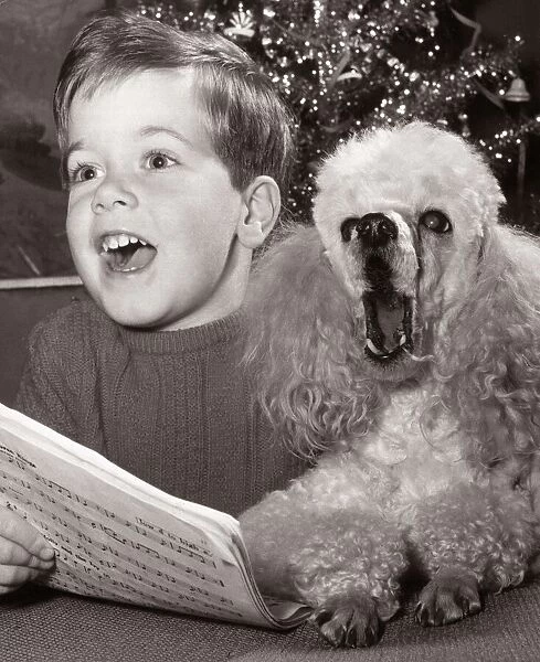 Mark Sidey with his Poodle Dog - December 1966 Singing Christmas Carols