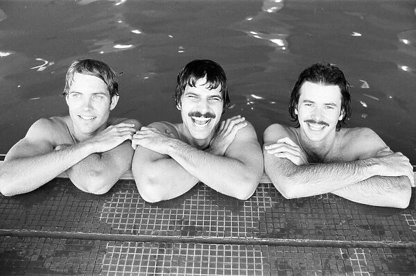 Mark Spitz (centre), USA Olympic Champion, seven x gold medals at the 1972 Munich Olympic