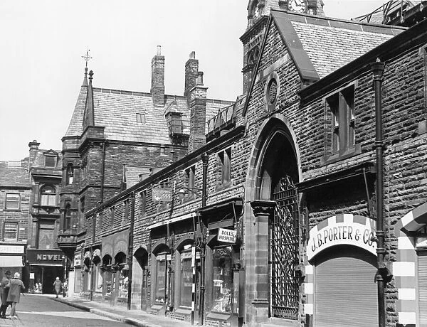 Market Hall seen from Victoria Lane Huddersfield Circa June 1965