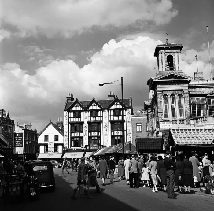 Framed Print : Market Place in Kingston upon Thames, Greater London (formerly Surrey). June 1957