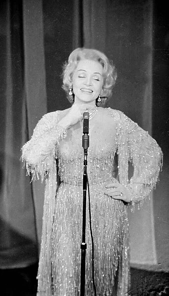 Marlene Dietrich Actress on stage in Paris November 1959