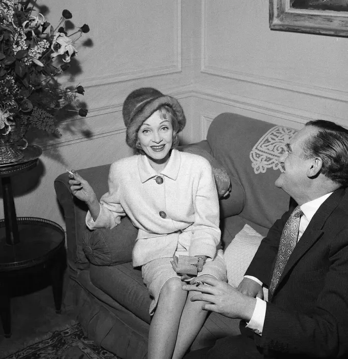 Framed Print : Marlene Dietrich with Rex Morth November 1955