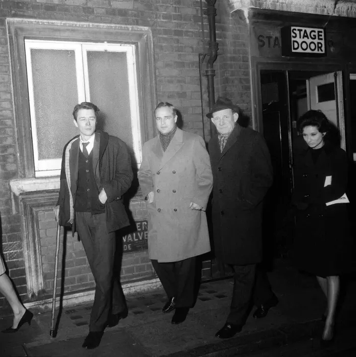 Framed Print : Marlon Brando actor and Trevor Howard April 1964 leaving the Queens Theatre Framed Print : Marlon Brando actor and Trevor Howard April 1964 leaving the Queens Theatre