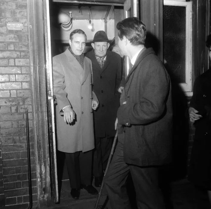 Framed Print : Marlon Brando actor and Trevor Howard April 1964 leaving the Queens Theatre Framed Print : Marlon Brando actor and Trevor Howard April 1964 leaving the Queens Theatre