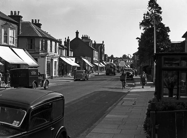 Marlowes street scene in Hemel Hempstead, Hertfordshire. 12th August 1949