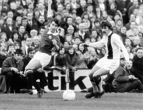 Martin Buchan December 1972 Manchester United player & Charlie Cooke of