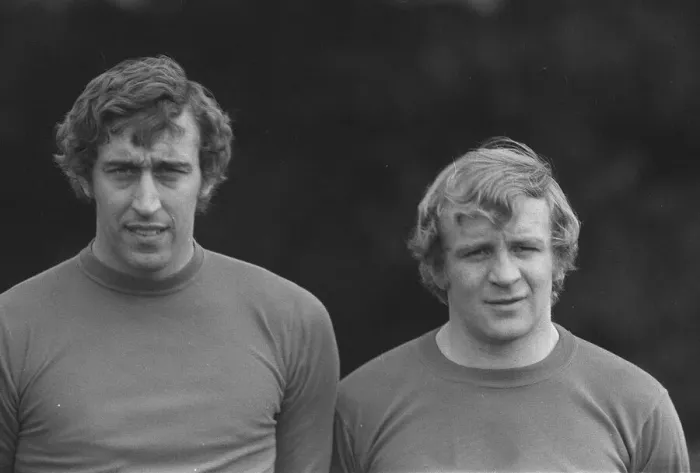 Framed Print : Martin Chivers and Francis Lee during an England training session before the European
