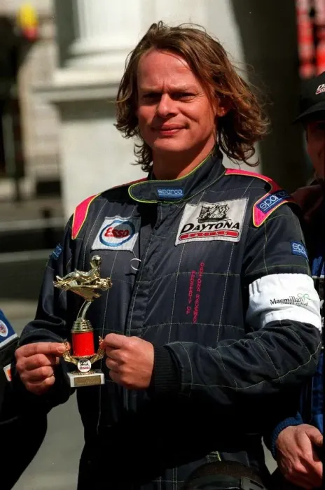 Framed Print : Martin Clunes Actor after a go cart race for the macmillan cancer relief at Marble Arch Framed Print : Martin Clunes Actor after a go cart race for the macmillan cancer relief at Marble Arch