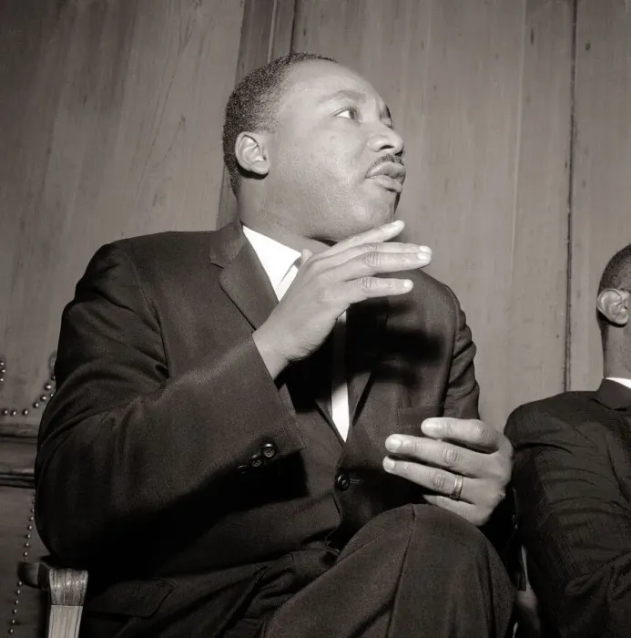 Framed Print : Martin Luther King, September 1964 Giving a press conference at the Savoy hotel