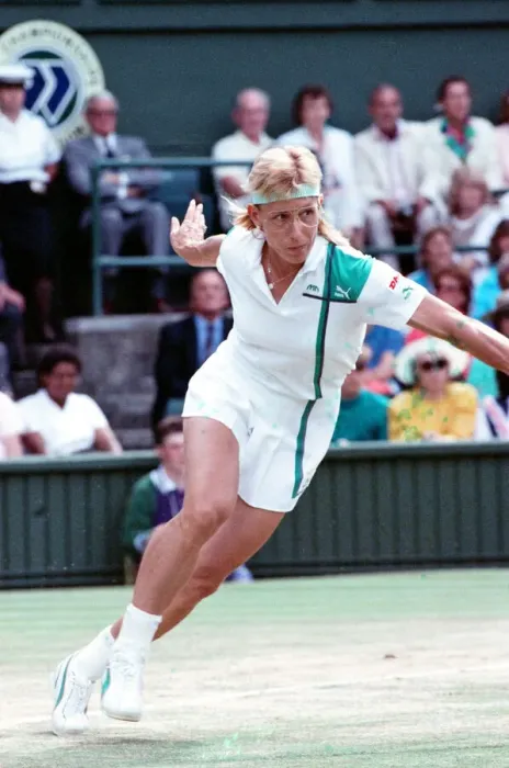 Framed Print : Martina Navratilova during her Ladies Singles Final against Steffi Graf in 1988