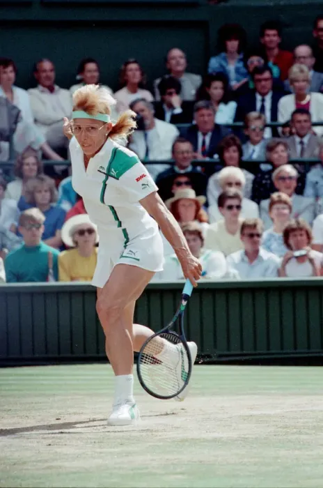 Framed Print : Martina Navratilova during her Ladies Singles Final against Steffi Graf in 1988 Framed Print : Martina Navratilova during her Ladies Singles Final against Steffi Graf in 1988