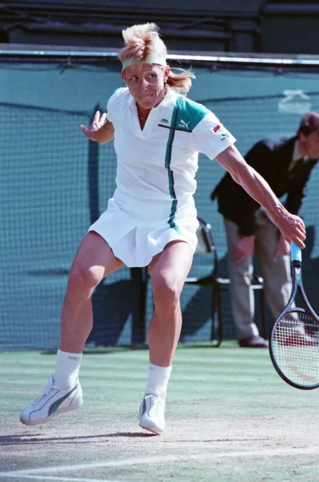Framed Print : Martina Navratilova during her Ladies Singles Final against Steffi Graf in 1988